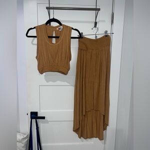 Free people beach morningside
 tan Skirt Set